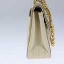 CHANEL Matelasse Chain Hand Bag Lamb Skin Beige Gold CC Auth bs21211-3