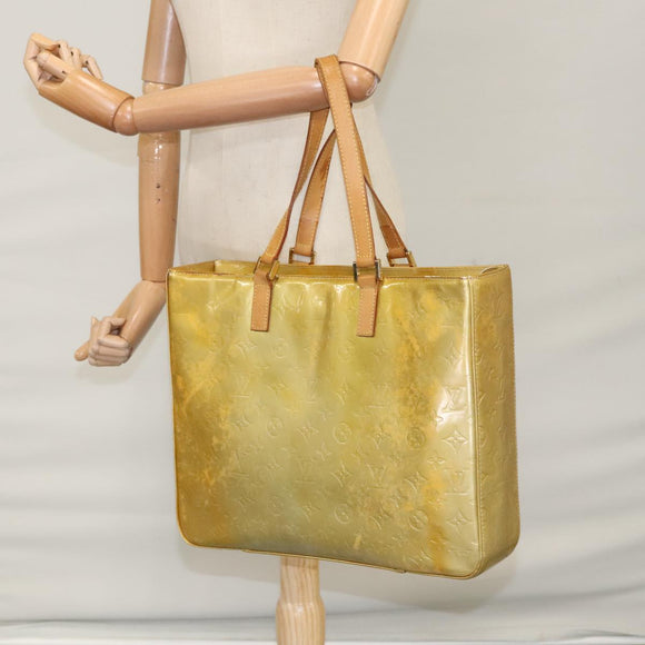 LOUIS VUITTON Monogram Vernis Columbus Tote Bag Gris M91028 LV Auth bs21249