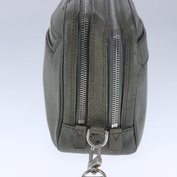 LOUIS VUITTON Taiga Neopavel Clutch Bag Gray Gracie M32684 LV Auth bs21264