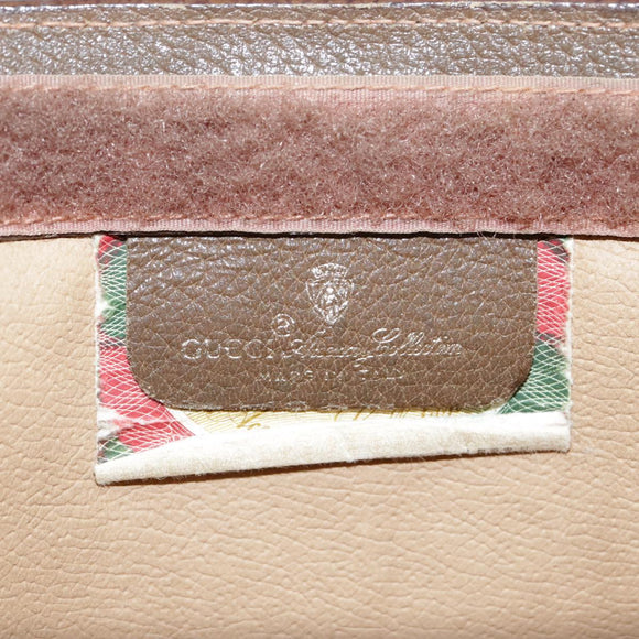 GUCCI GG Supreme Web Sherry Line Clutch Bag PVC Beige Red 89 01 032 Auth bs21276