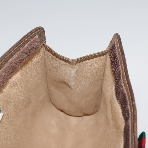 GUCCI GG Supreme Web Sherry Line Clutch Bag PVC Beige Red 89 01 032 Auth bs21276