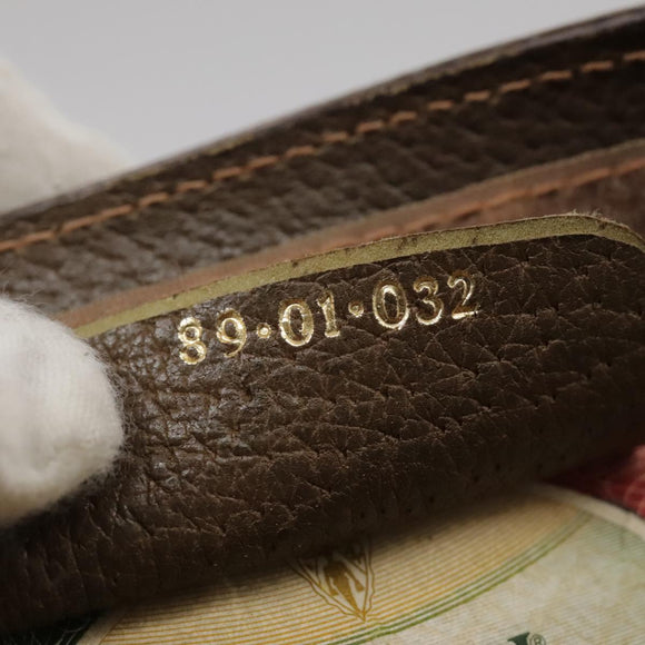 GUCCI GG Supreme Web Sherry Line Clutch Bag PVC Beige Red 89 01 032 Auth bs21276