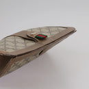 GUCCI GG Supreme Web Sherry Line Clutch Bag PVC Beige Red 89 01 032 Auth bs21276-6