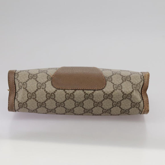 GUCCI GG Supreme Web Sherry Line Clutch Bag PVC Beige Red 89 01 032 Auth bs21276