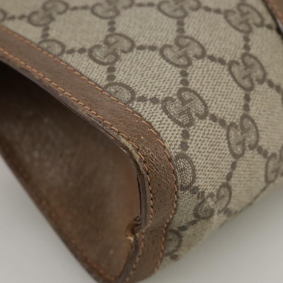 GUCCI GG Supreme Web Sherry Line Clutch Bag PVC Beige Red 89 01 032 Auth bs21276