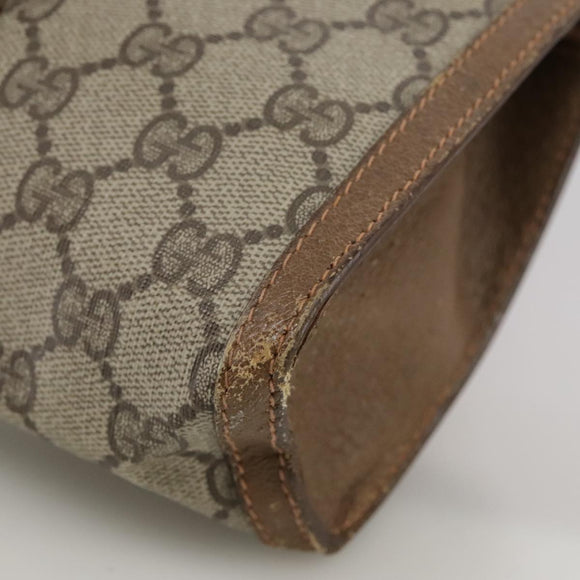 GUCCI GG Supreme Web Sherry Line Clutch Bag PVC Beige Red 89 01 032 Auth bs21276