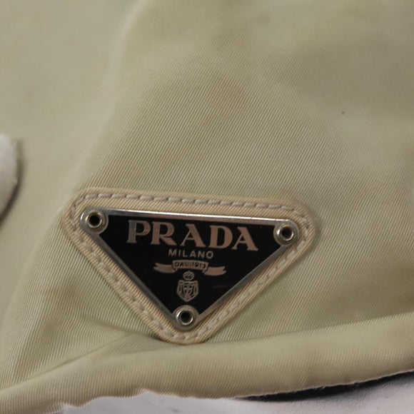 PRADA Tote Bag Nylon Beige Auth bs21295