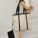 PRADA Tote Bag Nylon Beige Auth bs21295-29