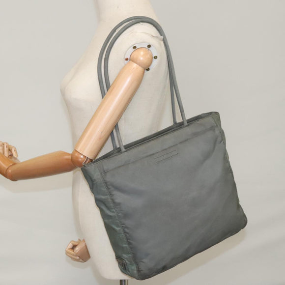 PRADA Tote Bag Nylon Gray Auth bs21296