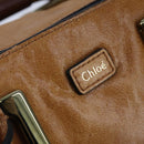 Chloe Etel Hand Bag Leather 2way Brown Gold Auth bs21307-14
