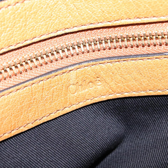 Chloe Etel Hand Bag Leather 2way Brown Gold Auth bs21307