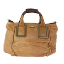 Chloe Etel Hand Bag Leather 2way Brown Gold Auth bs21307-2