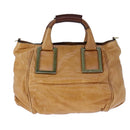 Chloe Etel Hand Bag Leather 2way Brown Gold Auth bs21307-3