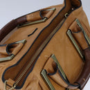 Chloe Etel Hand Bag Leather 2way Brown Gold Auth bs21307-6