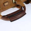 Chloe Etel Hand Bag Leather 2way Brown Gold Auth bs21307-7