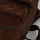 ETRO Paisley Backpack Nylon Brown Gold Auth bs21317-16
