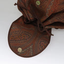 ETRO Paisley Backpack Nylon Brown Gold Auth bs21317-21
