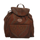 ETRO Paisley Backpack Nylon Brown Gold Auth bs21317-13