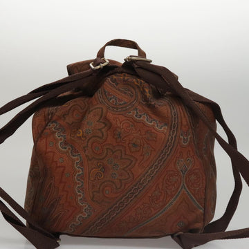 ETRO Paisley Backpack Nylon Brown Gold Auth bs21317 - 0