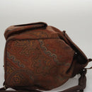 ETRO Paisley Backpack Nylon Brown Gold Auth bs21317-3