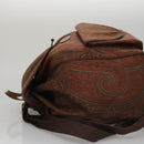 ETRO Paisley Backpack Nylon Brown Gold Auth bs21317-4