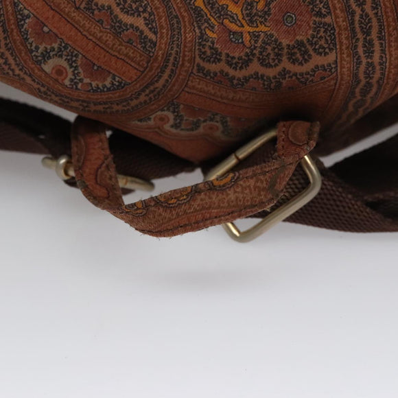 ETRO Paisley Backpack Nylon Brown Gold Auth bs21317
