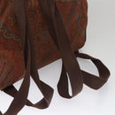 ETRO Paisley Backpack Nylon Brown Gold Auth bs21317-8