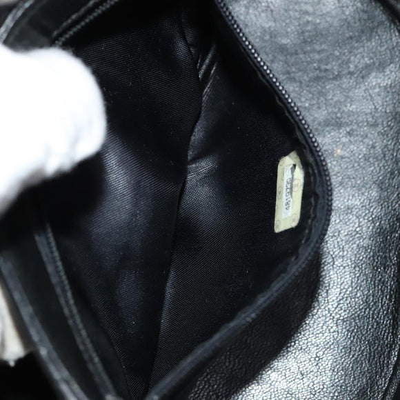 CHANEL Matelasse Shoulder Bag Lamb Skin Gold Black CC Auth bs21318