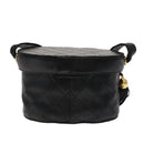 CHANEL Matelasse Shoulder Bag Lamb Skin Gold Black CC Auth bs21318-3