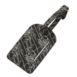 Berluti Calligraphy Name Tag Leather Brown Auth bs21332