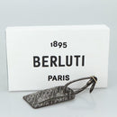Berluti Calligraphy Name Tag Leather Brown Auth bs21332-10