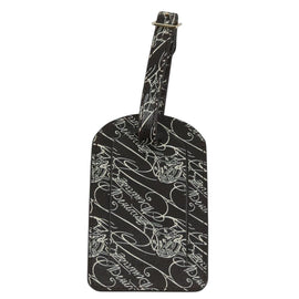 Berluti Calligraphy Name Tag Leather Brown Auth bs21332 - 0