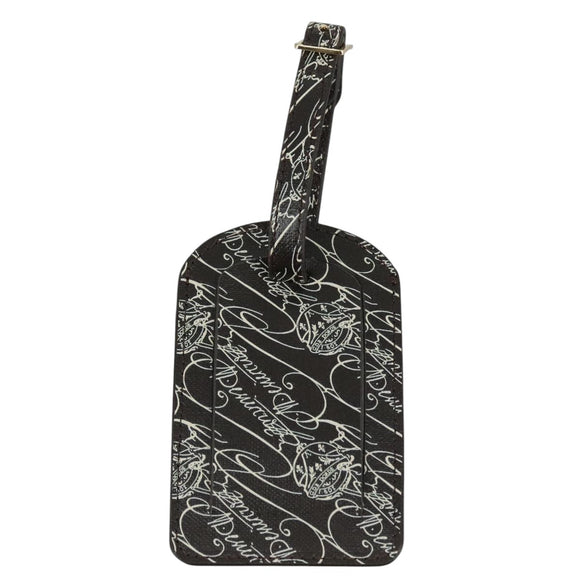 Berluti Calligraphy Name Tag Leather Brown Auth bs21332