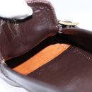 LOUIS VUITTON Driving Shoes Leather 6 1/2 Dark Brown LV Auth bs21343-11