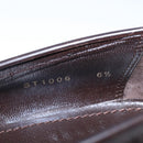 LOUIS VUITTON Driving Shoes Leather 6 1/2 Dark Brown LV Auth bs21343-12