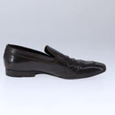 LOUIS VUITTON Driving Shoes Leather 6 1/2 Dark Brown LV Auth bs21343-15