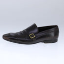 LOUIS VUITTON Driving Shoes Leather 6 1/2 Dark Brown LV Auth bs21343-16