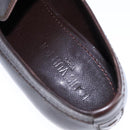 LOUIS VUITTON Driving Shoes Leather 6 1/2 Dark Brown LV Auth bs21343-19