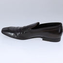 LOUIS VUITTON Driving Shoes Leather 6 1/2 Dark Brown LV Auth bs21343-4