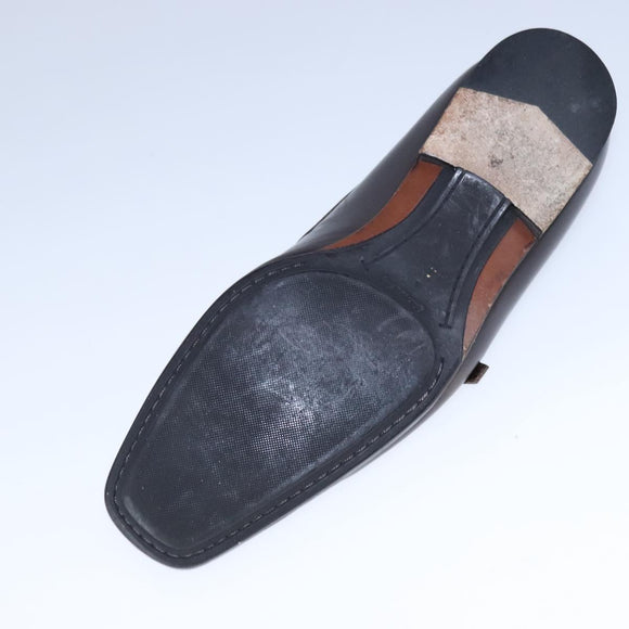 LOUIS VUITTON Driving Shoes Leather 6 1/2 Dark Brown LV Auth bs21343