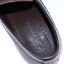 LOUIS VUITTON Driving Shoes Leather 6 1/2 Dark Brown LV Auth bs21343-8