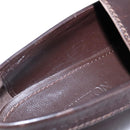 LOUIS VUITTON Driving Shoes Leather 6 1/2 Dark Brown LV Auth bs21343-9