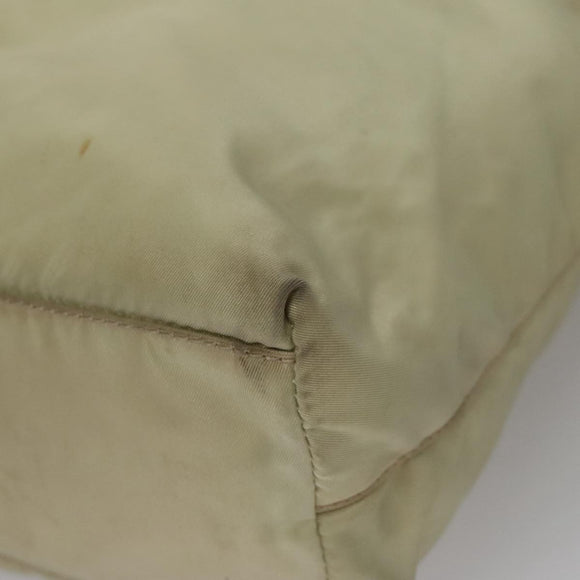 PRADA Hand Bag Nylon Beige Auth bs21346