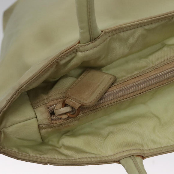 PRADA Hand Bag Nylon Beige Auth bs21346