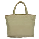 PRADA Hand Bag Nylon Beige Auth bs21346-2