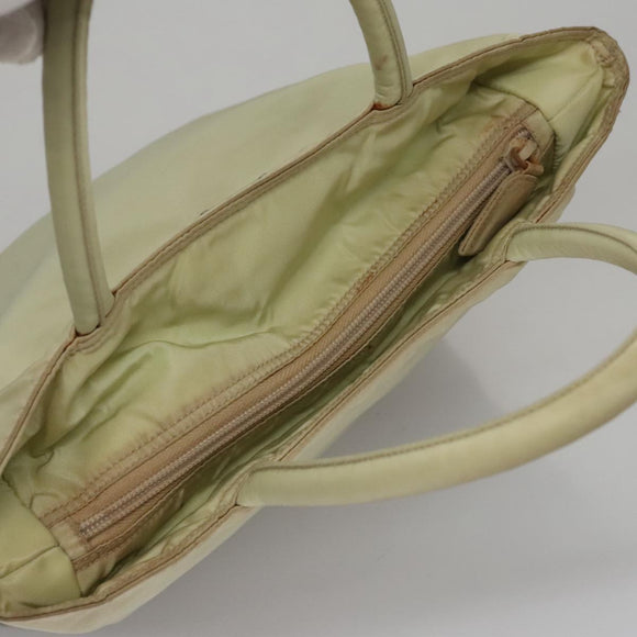 PRADA Hand Bag Nylon Beige Auth bs21346