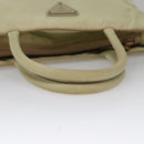 PRADA Hand Bag Nylon Beige Auth bs21346-7