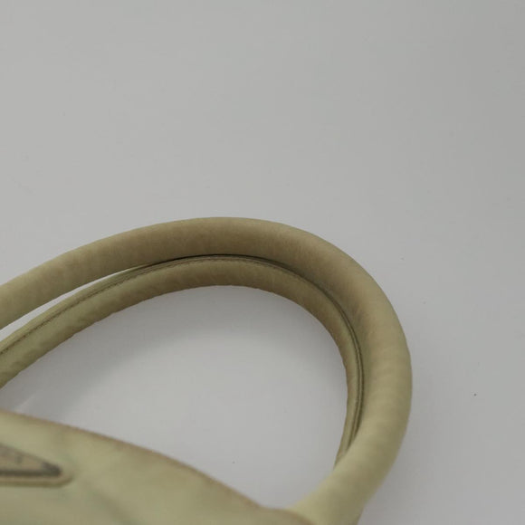PRADA Hand Bag Nylon Beige Auth bs21346