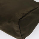 PRADA Pouch Nylon Khaki Silver Auth bs21351-15