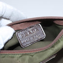 PRADA Pouch Nylon Khaki Silver Auth bs21351-10